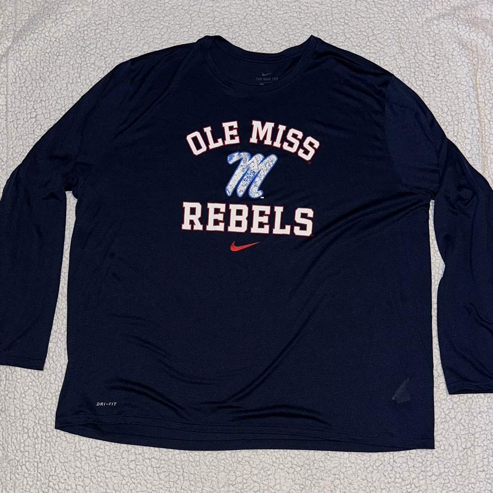 Nike Navy Ole Miss Realtree Long Sleeve Dri-Fit Shirt